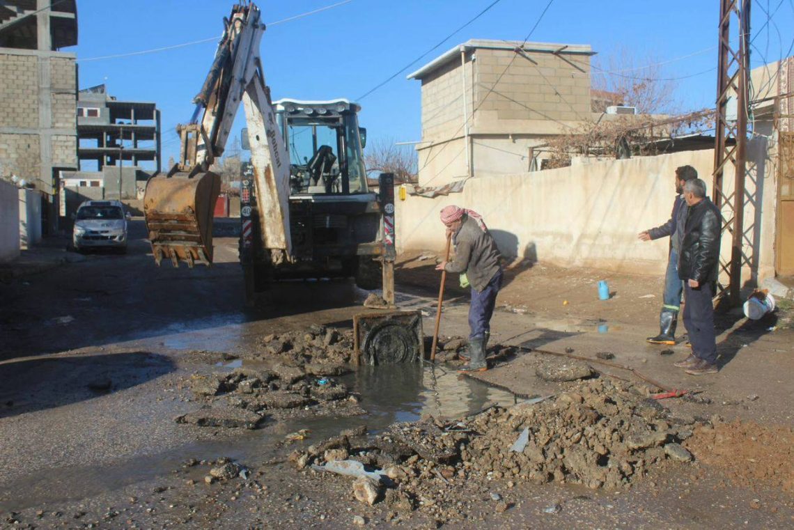 Paqijkirin û sererastkirina xeta sereke ya kanalîzasyonê li Girkê Legê