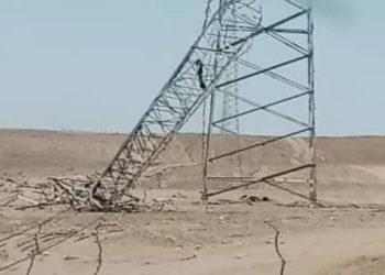 انهيار أحد الأبراج التي تغذي مقاطعة الجزيرة بالكهرباء