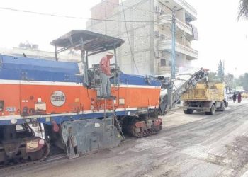 استمرار مشروع القص للطريق في شوارع مدينة الحسكة