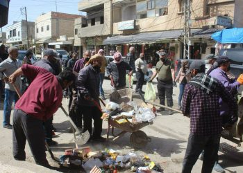 حملة نظافة مجتمعية واسعة في تل تمر تزامناً مع عيد العمال العالمي