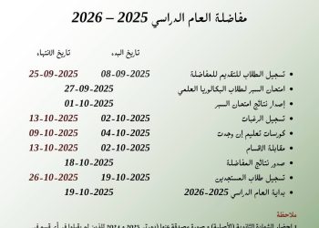 بيان بخصوص تمديد فترة التسجيل على المفاضلة